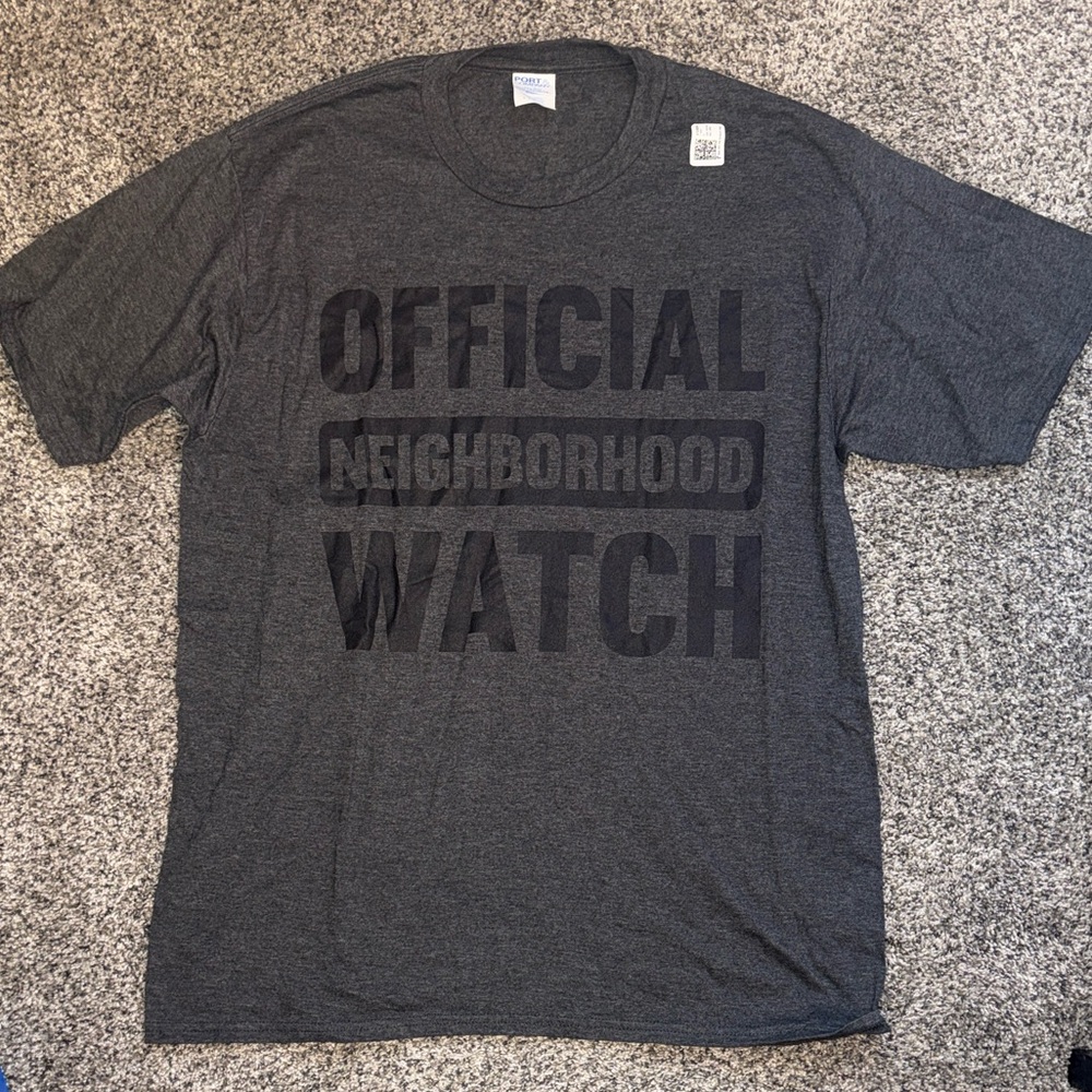 NWT Gray 'Official Neighborhood Watch' T-shirt sz Large